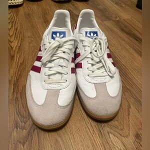 adidas Samba OG Low Shoes Mens 9.5 White Scarlet Retro Casual Soccer Unisex